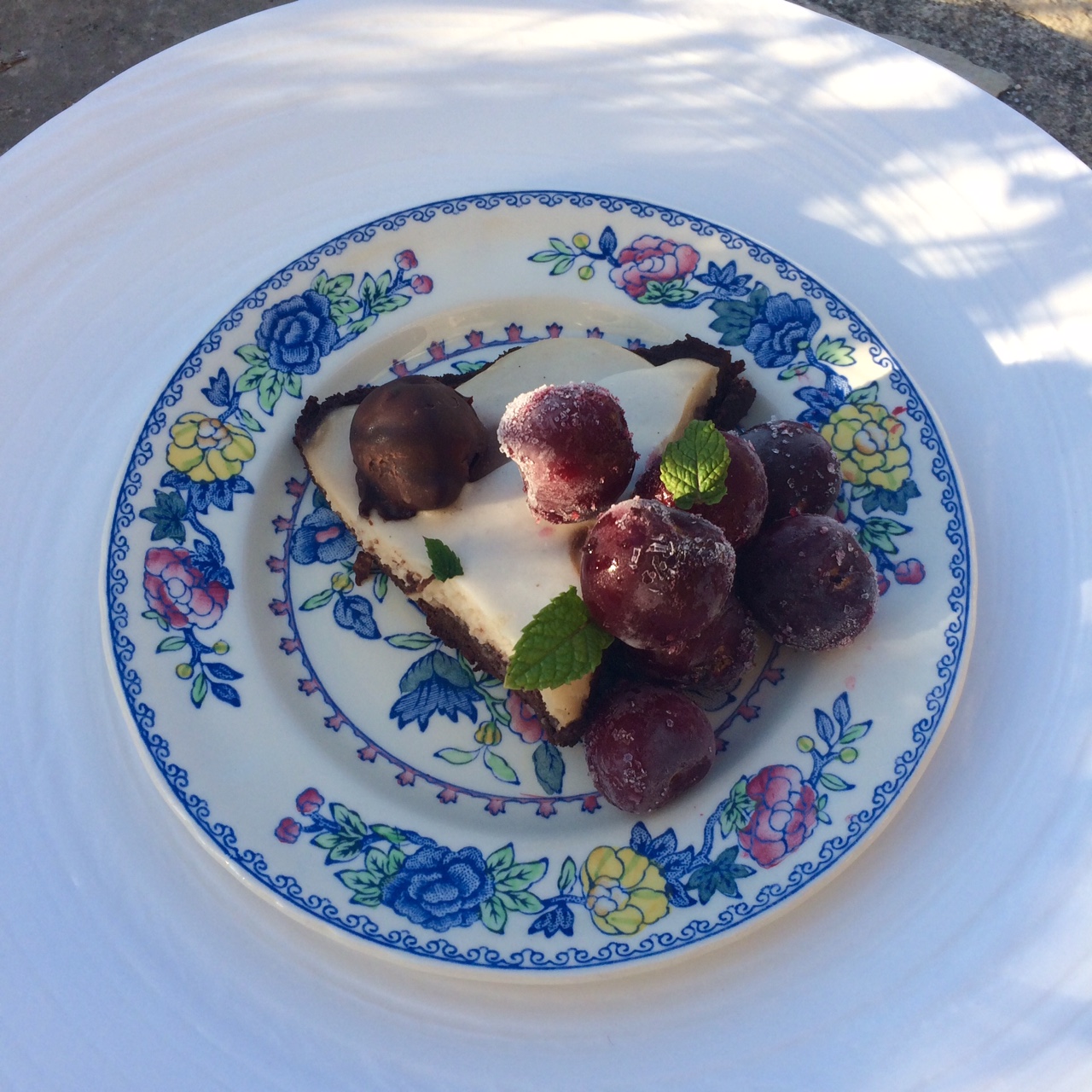 chocolate cake and cherries