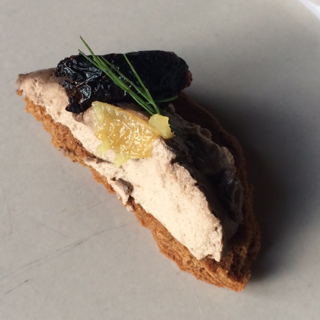 mushroom pate on cracker
